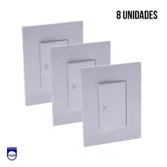 GENERICO - Pulsador Timbre Sencillo Nova Blanco Set x 8