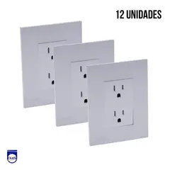 GENERICO - Tomacorriente Doble Integral Nova Blanco  Set x 12