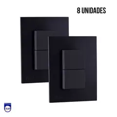 GENERICO - Interruptor Doble Conm Nova Negro Mate Setx8