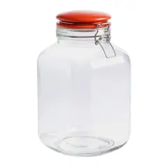 undefined - Frasco Vidrio 2.8 litros con Tapa Cerámica Naranja