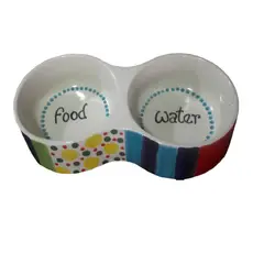 ARTE Y ARCILLA - Comedero Bebedero Para Perro Doble 31cm