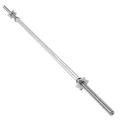 PROFIT - Barra Recta De 7 Kg Con Seguro Para Pesas 150 Cm Color Cromado