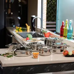 PURINOX - Bateria de cocina de 12 Piezas en Acero Quirúrgico