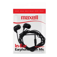 MAXELL - Audifono In Bax Boton Con Micrófono Negro