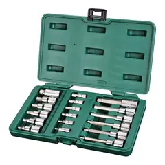 SATA - Juego Copas con Punta Hexagonal 1/4 Pulg 1/2 Pulg 18 Piezas