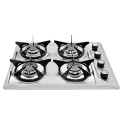 CONTINENTAL - Estufa Empotrable 4 Puestos Acero Inoxidable Gas Natural 5609