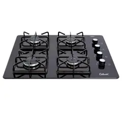 CONTINENTAL - Estufa Empotrable 4 Puestos Vidrio Templado Negro Gas Natural 5692