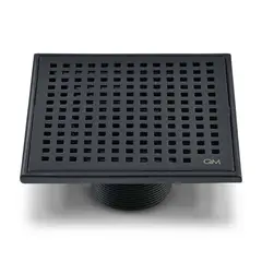 QM DRAIN - Rejilla Piso Central Mira 10x10cm Orb Negro