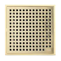 QM DRAIN - Rejilla Piso Central Mira 10x10cm Dorado