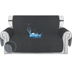 KARYTEX - Protector de Sofá para Mascotas Doble Faz Negro-Gris 2 Puestos