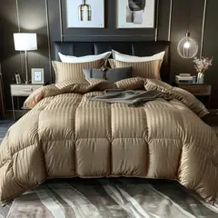 KARYTEX - Plumón Sateen Stripe Doble Camel