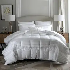 KARYTEX - Plumón Sateen Stripe + 2 Fundas Queen Blanco