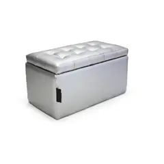 BANZAY - Puff Baúl 75x40cm Negro