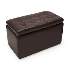 BANZAY - Puff Baúl 75x40cm Negro