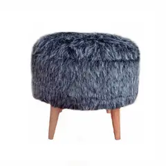 BANZAY - Puff Auxiliar Peluche Negro
