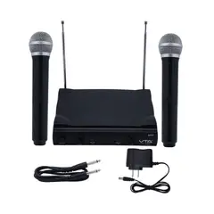 VTA PLUS - Kit 2 Micrófonos Inalámbricos Con Base Receptora