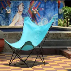 RIPCOL - Silla Impermeable Metal Mariposa Azul