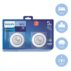 PHILIPS - Setx2 Ojo Buey Led Gu10 350 Lúmenes 5w Luz Fria
