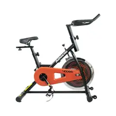 ATHLETIC - Bicicleta Spinning De Banda 400Bs Con Monitor Capacidad 100 Kg Color Negro/Naranja