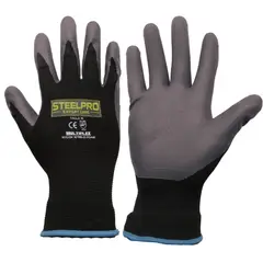 STEELPRO - Paquete X 12 Unidades Guante Multiflex Nylon N Foamblack L