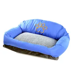 INTERPET - Cama Sofá Para Mascotas De Tela 88x71x27cm Extra Grande Azul