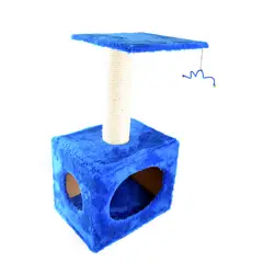 INTERPET - Gimnasio Para Gatos 1 Piso 40x30x70cm Pequeño Azul