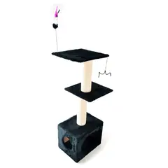 INTERPET - Gimnasio Para Gatos 2 PisoS 40x30x110cm Pequeño Negro