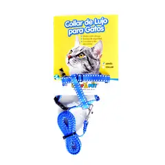 INTERPET - Arnés Para Gato con Cascabel Azul