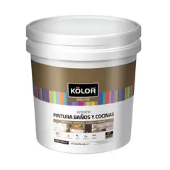 KOLOR - Pintura para Interior Baños Y Cocinas Blanco 1/4 Galón