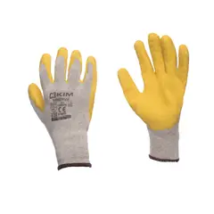 KIM - Guantes de seguridad MINERVA Látex Corrugado Talla 9/L