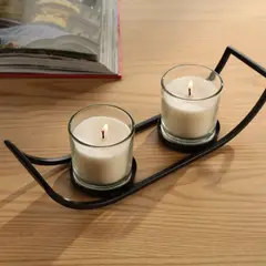 VELAS AGATHA - Candelabro Hierro X2 Velas 29.5x8x7.5 Cm