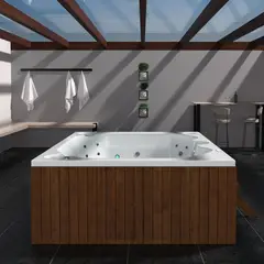 FIRPLAK - Jacuzzi Santorini Spa 180 X 180 Cm Hidromasaje Blanco
