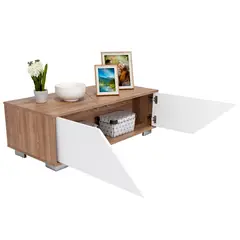 RTA DESIGN - Mesa de Centro Fraktal 36X104.3X50Cm Miel/Blanco