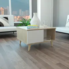 RTA DESIGN - Mesa de Centro Acacia 40x63.3x63.3cm Rovere/Blanco