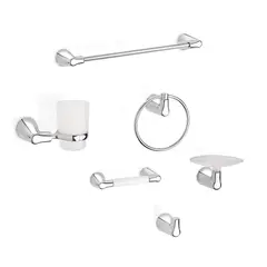 CORONA - Kit de accesorios para baño Nogal x 6 piezas