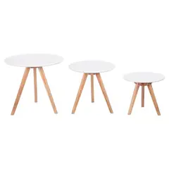 JUST HOME COLLECTION - Set X3 Mesas Auxiliares Radius Natural