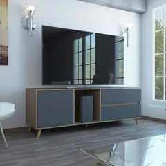 RTA DESIGN - Rack para TV Salem 58.4x158.4x38cm Miel/Plomo