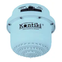 KONTIKI - Ducha Eléctrica Automática 3 Temperaturas 120Voltios Blanco Azul