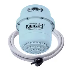 KONTIKI - Ducha Eléctrica Automática con MiniDucha 220Voltios Blanco-Azul