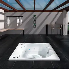 FIRPLAK - Jacuzzi Santorini 180 X 180 Cm - Hidromasaje - Blanco