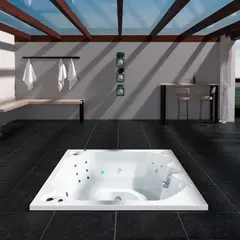 FIRPLAK - Hidromasaje Santorini 180X180Cm Empotrar Con Calentador A Gas Propano