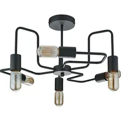 undefined - Lámpara Techo Thebes 6 Luces E27 Negro