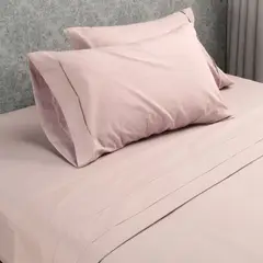 CASA BONITA - Juego De Sábanas 144 Hilos Rosa Humo