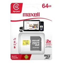 MAXELL - Memoria Micro SD 64 GB Clase 10