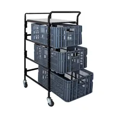PRODALCA - Carrito 3 Canastillas 25cm Perforadas 43x61x111cm con Mesón