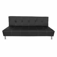 SOFA MARKET - Sofá Cama Zoe 3 Puestos Ecocuero Negro