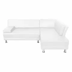 SOFA MARKET - Sofá Esquinero City Derecho Ecocuero Blanco