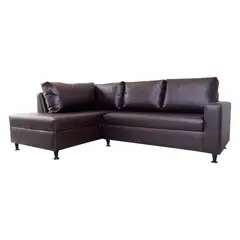 SOFA MARKET - Sofá Esquinero Ibis Izquierdo Ecocuero Café