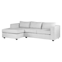 SOFA MARKET - Sofá Esquinero Kansas Izquierdo Ecocuero Blanco