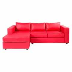 SOFA MARKET - Sofa Esquinero Kansas Izquierdo Ecocuero Rojo